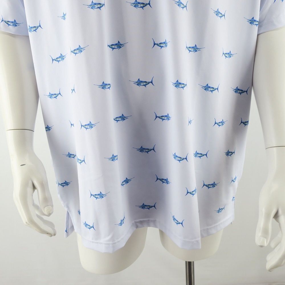 Scales Golf Polo Shirt Mens XL Marlin Sailfish Fish Print - Picture 4 of 8